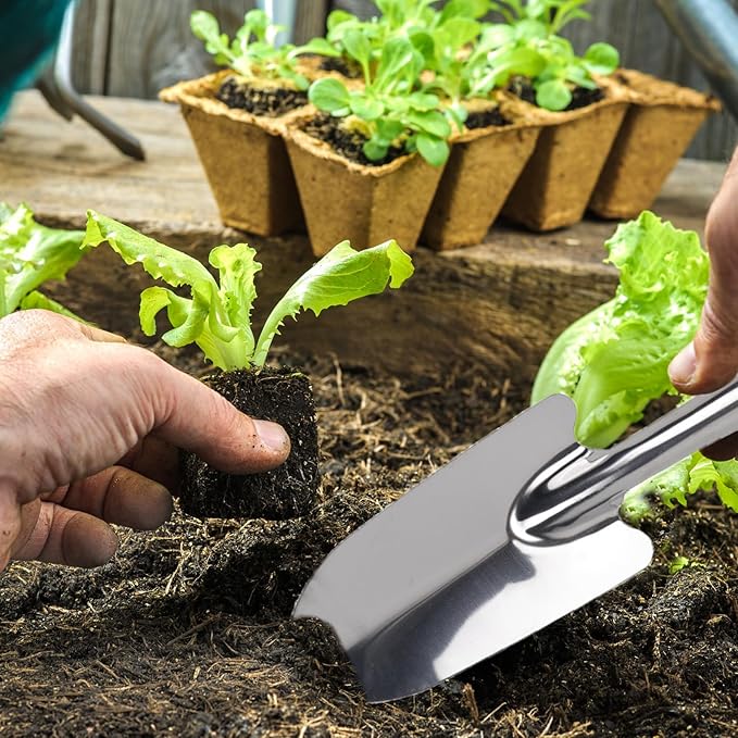 Garden Trowel Stainless Steel Rust Resistant Hand Shovel Garden Spade Small Gardening Hand Tools Shovels for Weeding, Transplanting and Digging
