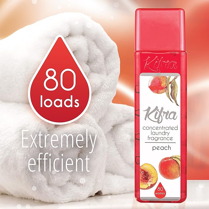 KIFRA PEACH Concentrated Laundry Fragrance 6.76 Fl Oz 200ml 80 Washing Cycles