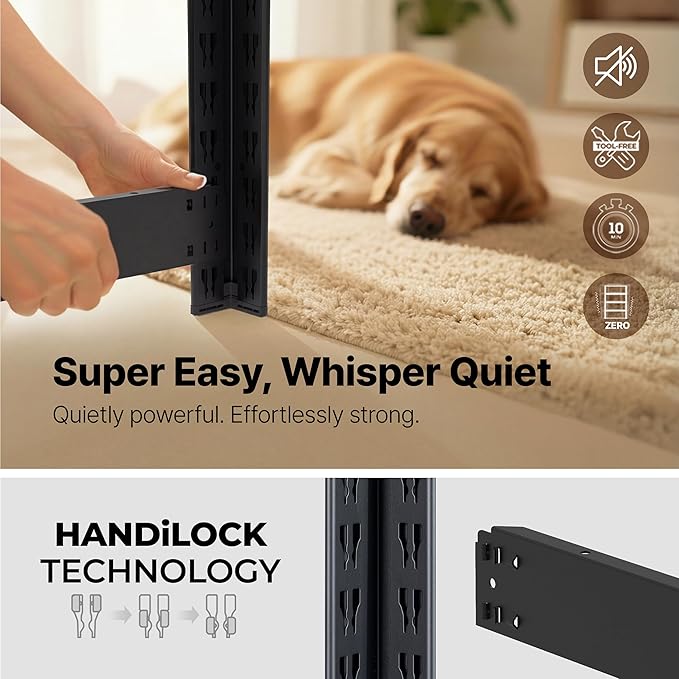 HOMEDANT House 36.2" W 5 Tier Heavy Duty Garage Shelving Adjustable Metal Rack Storage Shelves Standing Shelf Unit Organizers Pantry Closet Office Black 2Pack