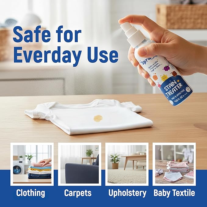 Fast & Effective Stain Treater Spray, Multi-Purpose Stain Remover, Messy Eater Stain Treater Concentrated Formula, Gentle on Clothing and Baby Textiles, 4.33 fl oz.