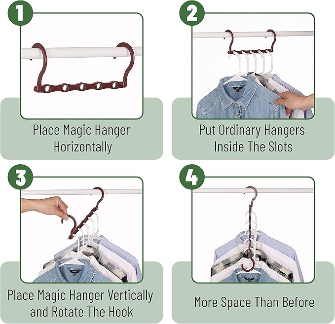 Mr. Pen Space Saving Hangers - 8 Pack Mahogany Color Space Saver Shirt Hangers