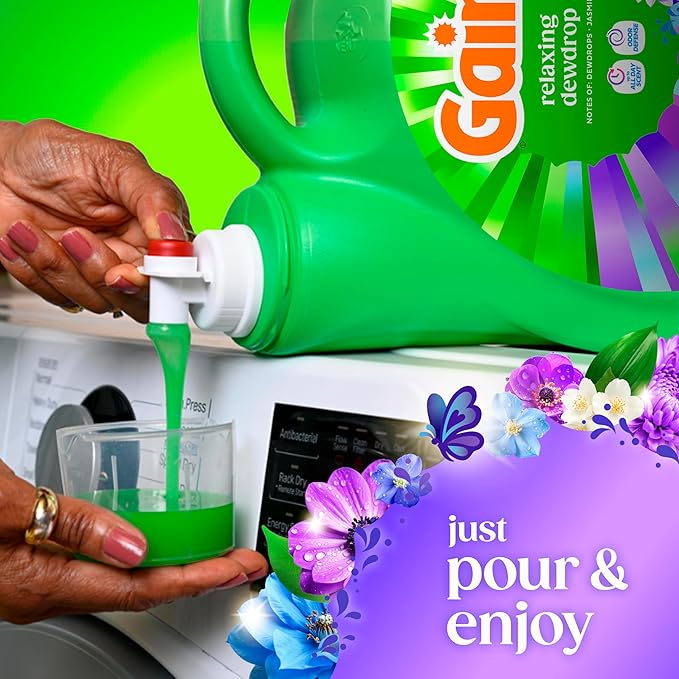 Gain Liquid Laundry Detergent, Relax, HE Compatible, 154 fl oz, 107 Loads