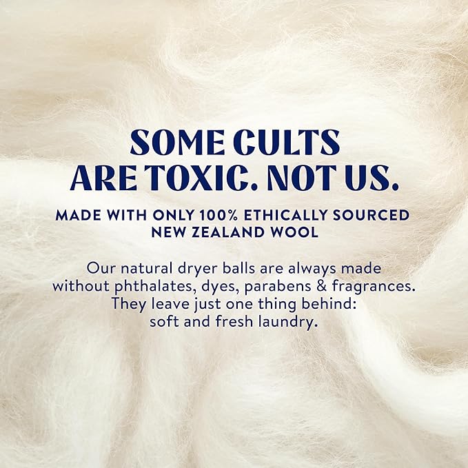 Cleancult Wool Dryer Balls (3 Count) - Made from 100% New Zealand Wool - Biodegradable Dryer Balls - Shorten Dry Times, Soften Clothes, and Stop Static Cling - Lasts up to 1000 Loads