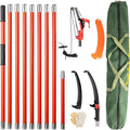 VINGLI 30ft Manual Pole Saws for Tree Trimming, Extendable Tree Trimmers Long Handle Pruner, Sharp Steel Blade and Scissors with Lightweight 9 Fiberglass Handles for Pruning Palms and Shrubs