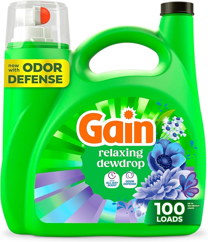 Gain Liquid Laundry Detergent, Relax, HE Compatible, 154 fl oz, 107 Loads