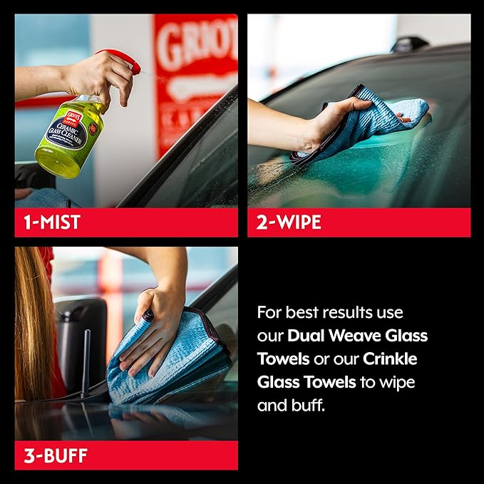 Griot's Garage Ceramic Glass Cleaner Spray for Car Windows, Windshields, Mirrors and Home Use, Cleans and Protects, Streak-Free, 11009, One Gallon