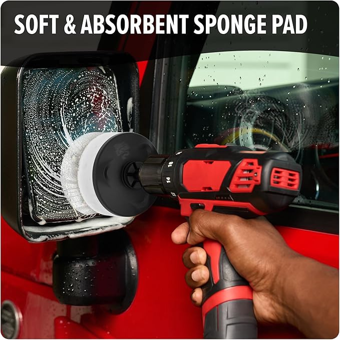 Dirt Devil Foam Sponge Pad Cleaning Set, 3 Piece, 3.5" Sponges, for Use on Glass, Mirrors, Hardwood and More, Soft and Absorbent, Cleaning Sponge Drill Attachment
