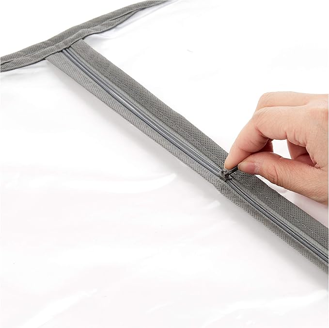Amazon Basics Zippered Peva Garment Storage Bag, 50-Pack, White