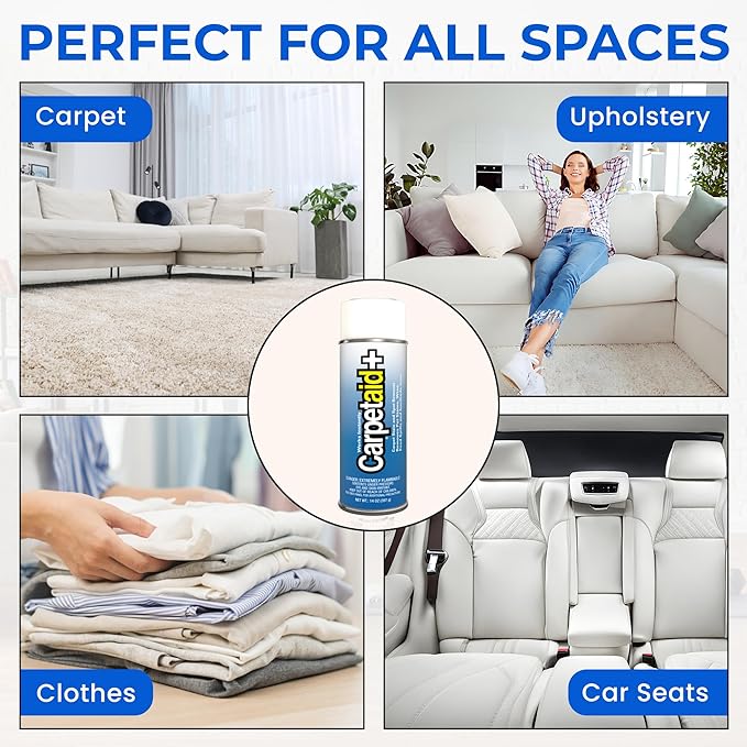Carpet Aid Spot and Stain Remover, pH Balanced Cleaner for Carpets, Rugs, and Upholstery – Removes Oil, Grease, Ink, Coffee, Pet Urine, and Lipstick