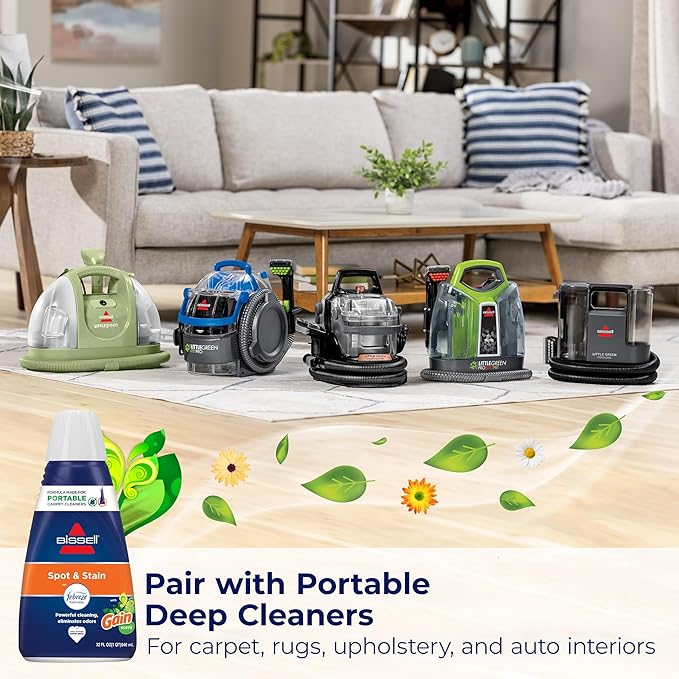 Bissell® Spot & Stain with Febreze + Gain Original Scent Formula for Little Green Devices,Portable Carpet Cleaners (3968),(Pack of 2)
