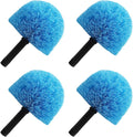 4 Pack Cobweb Duster Head Brush-Twist-On Spider Web Brush for Outdoor & Indoor Web Cleaning // Fits Standard Acme Threaded Poles // Cobweb Duster Brush Head Only-Blue