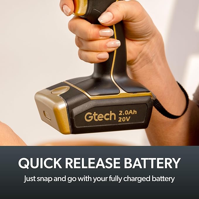 Gtech Power Tool Battery Pack - Lithium-Ion Technology for Longer Runtime - Compatible with All Power Tools - Minimal Self-Discharge - Black/Gold