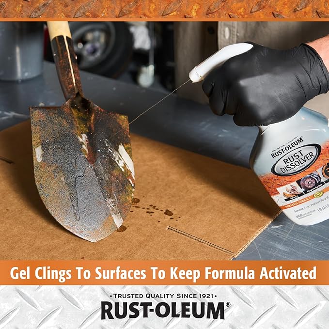 Rust-Oleum Rust Dissolver Trigger Spray Gel | Heavy-Duty Corrosion Remover for Metal Tools, Cars, Bikes, Grills, Bolts, Firearms & More | 32 oz