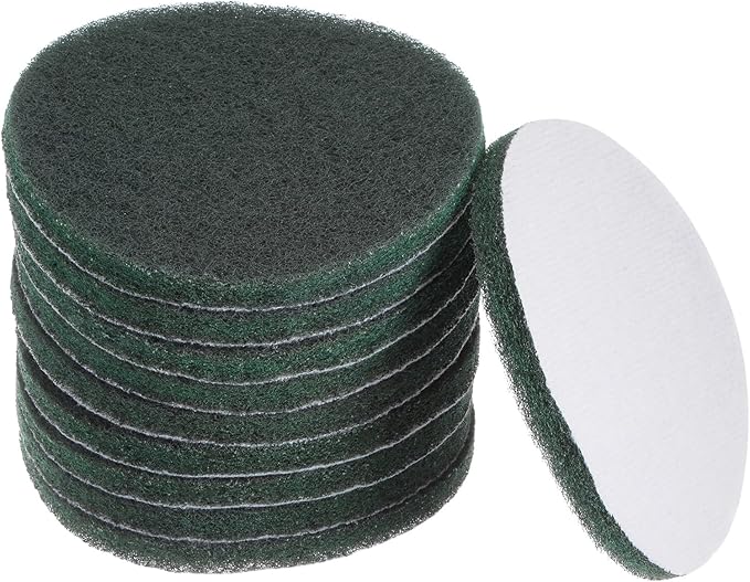 HARFINGTON 10pcs Drill Power Brush 5 inch Tile Scrubber Scouring Pads 400-600 Grit for Bathroom Kitchen Household Cleaning