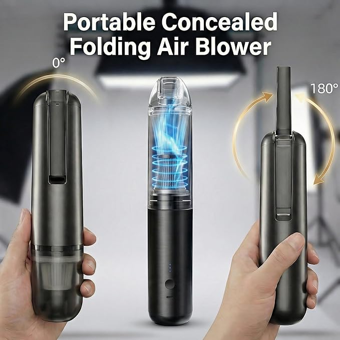 QQT Portable Cordless Handheld Vacuum Cleaner,8000/10000Pa Strong Suction,4-in-1 Mini Vacuum with 2 Modes,Practical and Detachable Nozzles,Lightweight for Home,Office, Car,Pet Hair Cleaning,Black