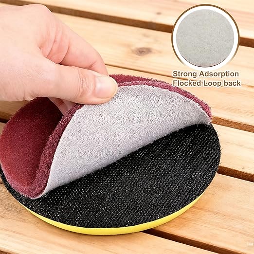 uxcell 8Pcs Scrubber Scouring Pad, 4 Inch 240 Grits Drill Power Brush Hoop and Loop Scrub Pads Discs Polishing Pad for Household Furniture Automotive Cleaning, Green