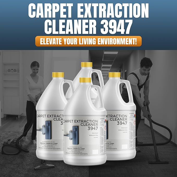 Carpet Extraction Cleaner - Water-Based Professional Deep Clean Carpet Cleaner Solution for Machine - Heavy Duty Stain Remover, Pet-Friendly, Ideal for Residential & Commercial Use
