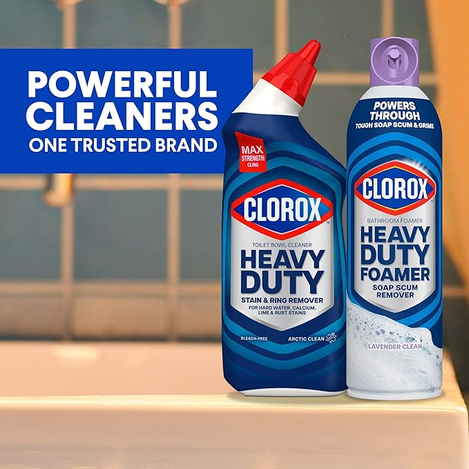 Clorox Toilet Bowl Cleaner Heavy Duty Stain and Ring Remover, Arctic Clean, 24 Fl Oz., Pack of 2