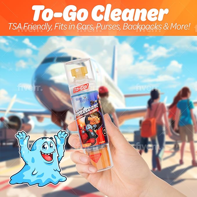 Travel Spray Bottle With Microfiber Cap - All Purpose Cleaner - Fresh (2 Pack)
