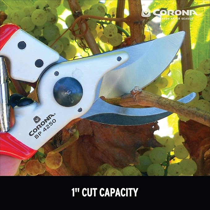 Corona Tools Bypass Pruner – Forged Steel 1″ Capacity Hand Pruning Garden Shears with Lightweight Aluminum Handles