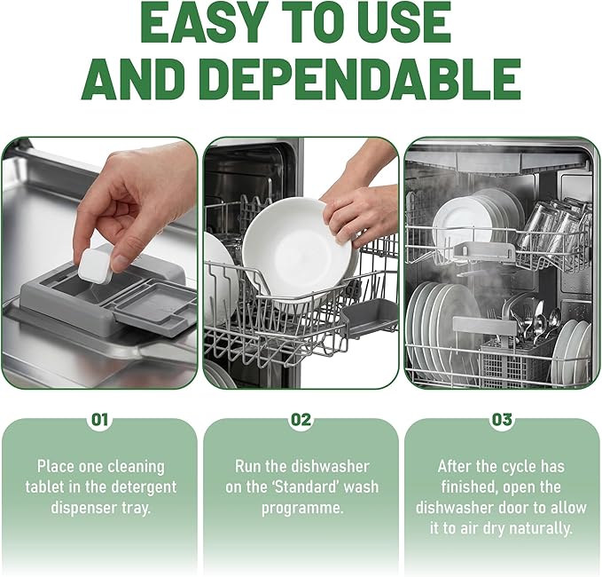 Dishwasher Detergent Machine Tablets, Fragrance-Free, Plant-Based Dishwasher Tablets, All in 1 Dishwasher Clean Refill, 60 Count