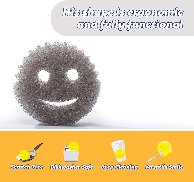 Scrub Daddy Sponge -Style Collection- Scratch-Free Scrubber for Dishes and Home, Odor Resistant, Soft in Warm Water, Firm in Cold, Deep Cleaning Kitchen and Bathroom, Dishwasher Safe, 1ct (3 Pack)