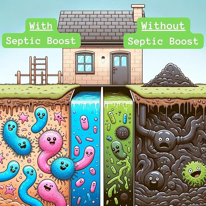 Septic Safe Toilet Bowl Cleaner - Septic Boost Acid-Free Toilet Cleaner with Enzymes for Septic Tank Treatment - Effective Cleaning & Deodorizing Bio-Based Liquid Toilet Bowl Cleaner (1-Quart)