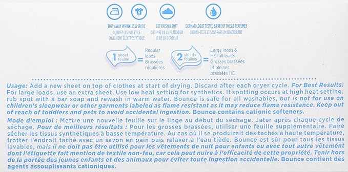 Bounce Fabric Softener Dryer Sheets, Free & Gentle, 160 Count - Packaging May Vary