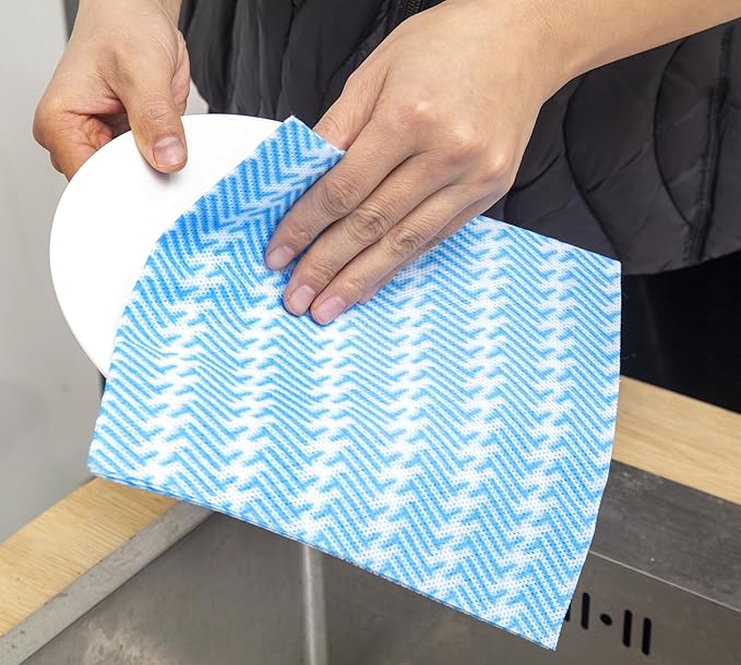 Reusable Cleaning Towels, Multi-Purpose Handy Towel, Blue Handi Wipe Reusable Cloths, Disposabel Dry Kitchen Wipes, Dish Cloths, Durable, Absoebent,Dry Quickly, 50 Count