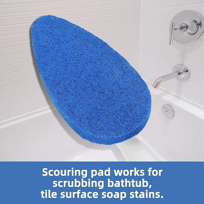 Qaestfy Pack of 2 Scrubber Pad Refill Compatible with QAE008 Shower Bathtub Tub and Tile Scrubber Cleaning Brush with Long Handle Model QAE009