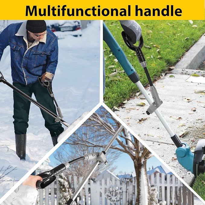 Universal Snow Shovel Handle, Back Saver Handle Attachment for Snow Shovel, Ergonomic Elasticity Handle Extension Universal Fit for Shovels Rakes, Weed Eater, String Trimmer, Gardening Tools