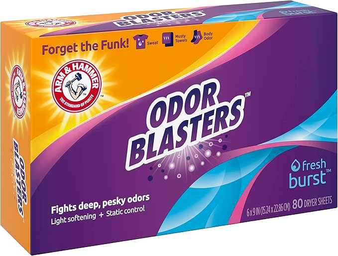 Arm & Hammer Dryer Sheet 80ct Odor Blaster Fresh Burst (Pack of 2)