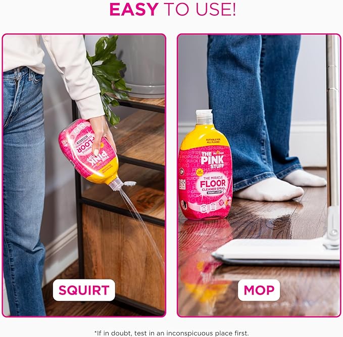 Stardrops The Pink Stuff The Miracle Floor Cleaner Spray – Squirt & Mop Formula for Sparkling Clean Floors – Fast Drying,Streak-Free Finish,Fresh Fragrance,25.3 fl oz,(Pack of 2)