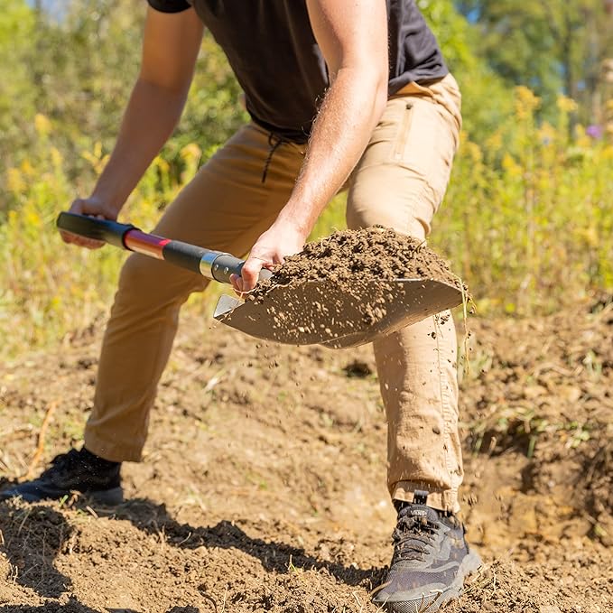 Radius Premium D-Handle Round-Point Shovel, Fiberglass Shaft