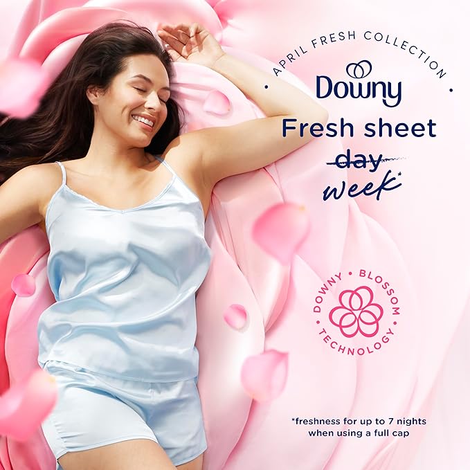 Downy Soft, 2 in 1 Soft and Fresh Liquid Fabric Softener, April Fresh, 44 fl oz, 60 Loads, Fabric Conditioner Liquid provides softness and freshness for fabrics