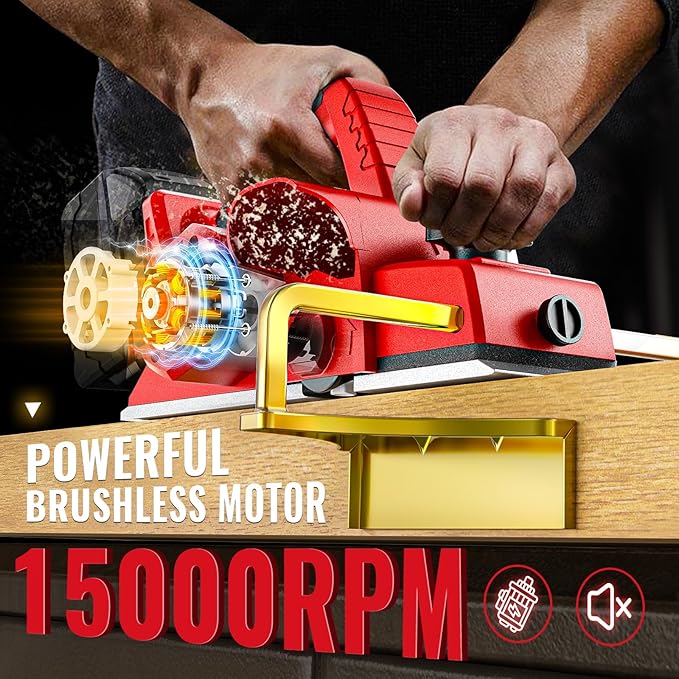 Cordless Electric Hand Planer: 3-1/4-Inch Handheld Planer Compatible with Milwaukee Battery (No Battery) - 15000 RPM Power Wood Planer for Woodworking, Carpentry
