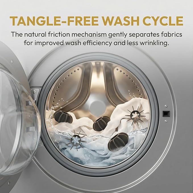 10 Pack Reusable Laundry Balls for Washing Machine, Small Dryer Balls to Prevent Clothing Entanglement & Adhesion, Anti-Static Fabric Softener, Reduces Wrinkles, Protects Clothes(1.6x1.6x0.8 in)