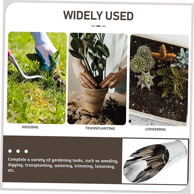 Stainless Steel Bucket Shovel Bonsai Soil Scoop Plastic Soil Scoops for Garden Fertilizer Feed Scooper Small Soil Scoops Gardening Supplies Potted Scoops for Stainless Steel
