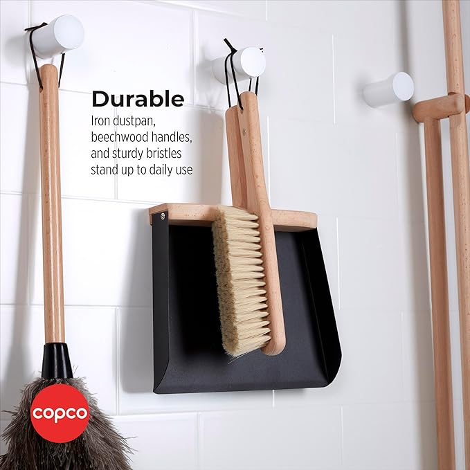 Copco Hand Cleaning Brush with Pan, Beechwood