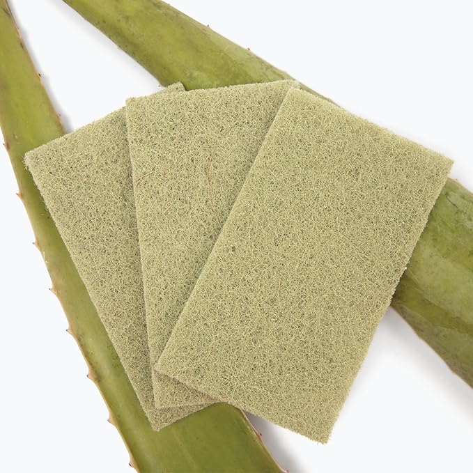 Full Circle Agave Leaf Scour Pads – Pack of 3 – Maximum Strength, Non-Scratch Dish Scrubber Made with Plant-Based & Recycled Materials, Safe for Nonstick
