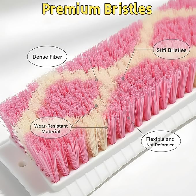 4 Pack Scrub Brush for Cleaning Scrubbing Brush with Stiff Bristle Multi-Purpose Heavy Duty Scrub Brushes,Deep Cleaning Brushes for Bathroom, Floor, Shower, Carpet, Bathtub, Sink Outdoor, Multi-Color