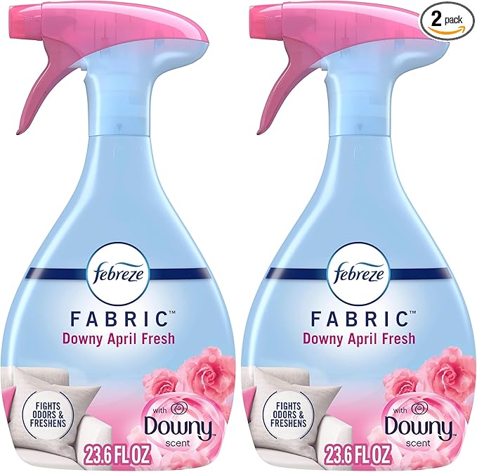 Febreze Fabric Spray Air Freshener, Odor-Fighting Fabric Refresher, Sneaker Balls Alternative, Couch Cleaner, Linen Spray, Multi-Use, Downy April Fresh Scent, 23.6 fl oz (Pack of 2)