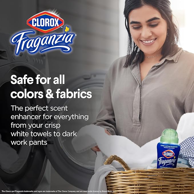 Clorox Fraganzia Laundry Scent Booster Crystals, In-Wash Fragrance Beads for Fresh-Smelling Clothes & Linens, Safe for All Fabrics & Colors, Cedarwood & Sage, 18 Oz, 2 Pack