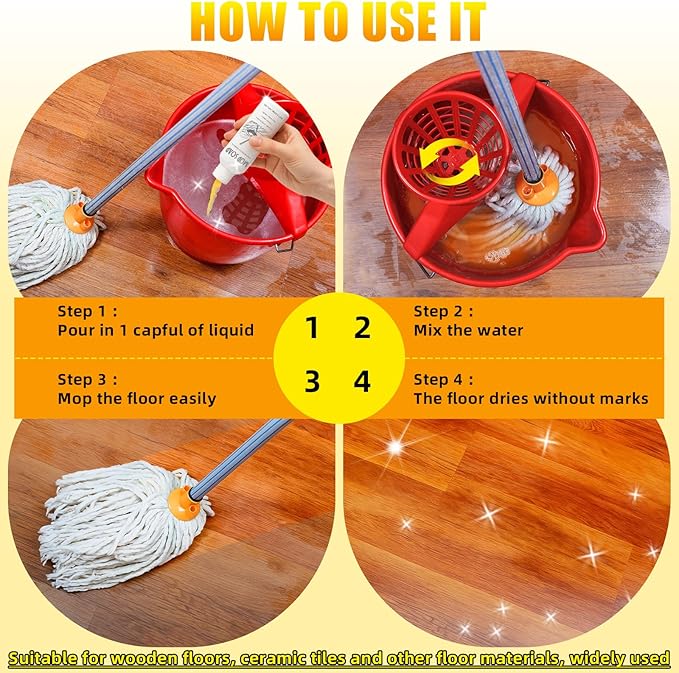 Mop Soap for Floor Cleaning: 2025 Upgrade Fresh Scented Mop Soap Brazilian Wave for Home, Kitchen, Bathroom, 4 oz (4)