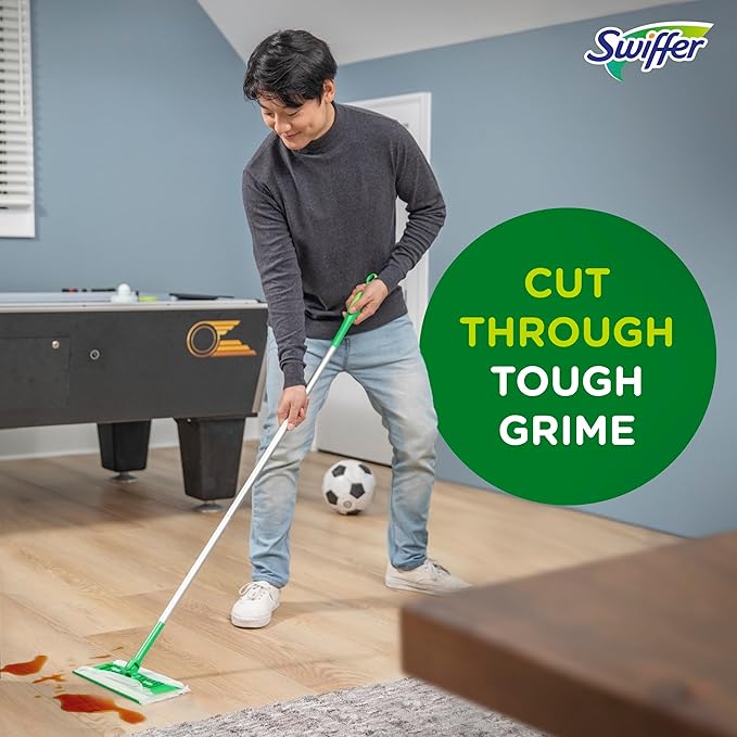Swiffer Sweep + Mop, Wet Pads Refill, Floor Cleaner for Dirt, Dust, Hair, Cleaning Cloths for Mopping Home, Bathroom, Kitchen, All Purpose Multi-Surface Floor Wipes, Lavender, 24ct
