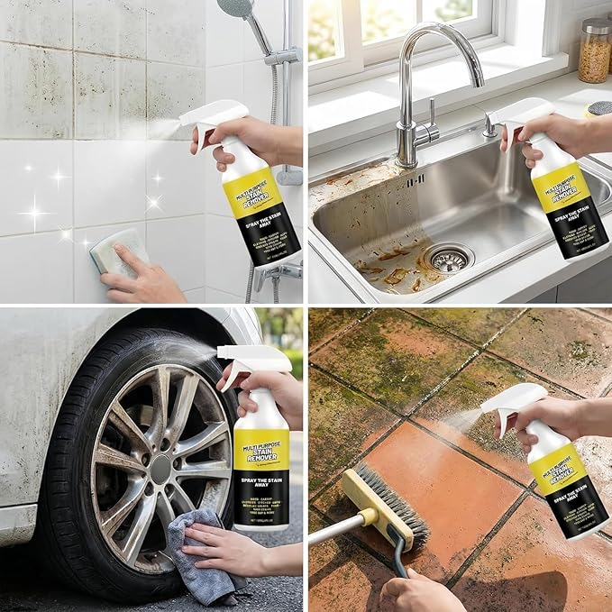 2PCS Power Spray, Multi Purpose Stain Remover, Multi Purpose Cleaning Spray, All Purpose Cleaner Spray for Kitchen, Bathroom, Floors, Car