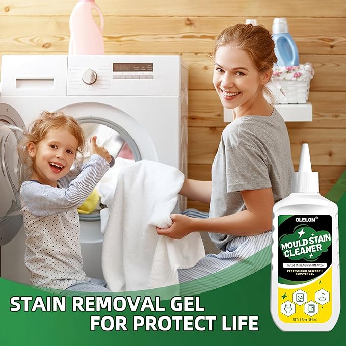 Mold Stain Remover Gel for Washing Machine Cleaner Front Loader Rubber Grout Cleaner Home Stain Removal Gel for Washer Showers Bathroom and Floor Tile - 300ML