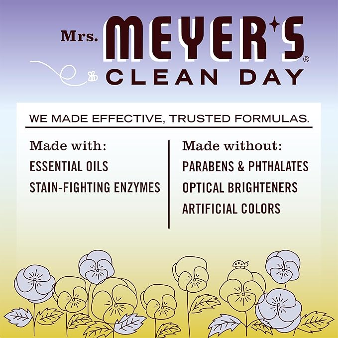 MRS. MEYER'S CLEAN DAY Ultra Concentrated Laundry Detergent, Compassion Flower Scent, 24.3 fl oz,(Pack of 2)