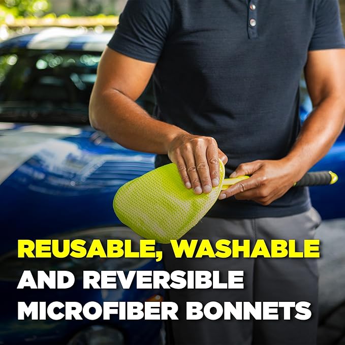 Invisible Glass 95160-4PK Reach & Clean Windshield Cleaning Tool and Car Window Cleaner Tool for Interior and Exterior Auto Glass with 2 Microfiber Pads and Storage Bag – Pack of 4