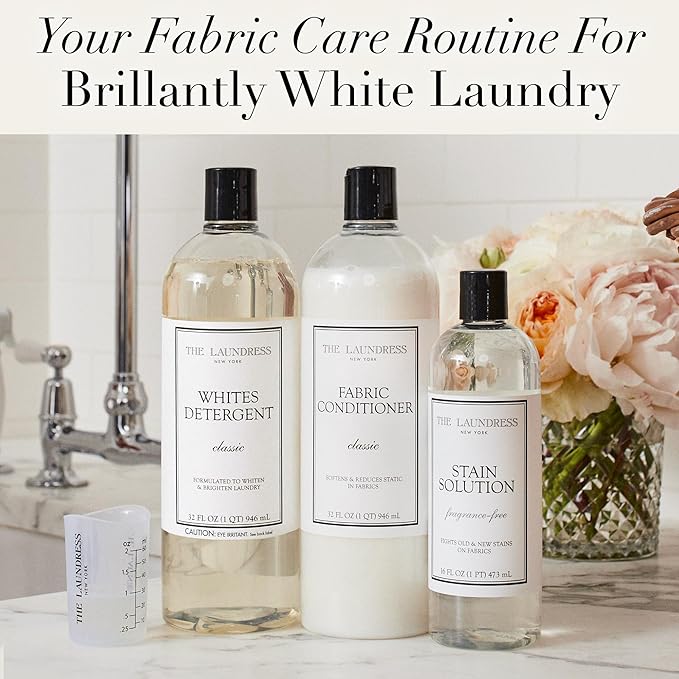 The Laundress Whites Detergent, Concentrated Laundry Detergent Liquid, Whiten & Brighten Clothes, Tough on Stains, Classic Scent, 32 oz. (Pack of 2)